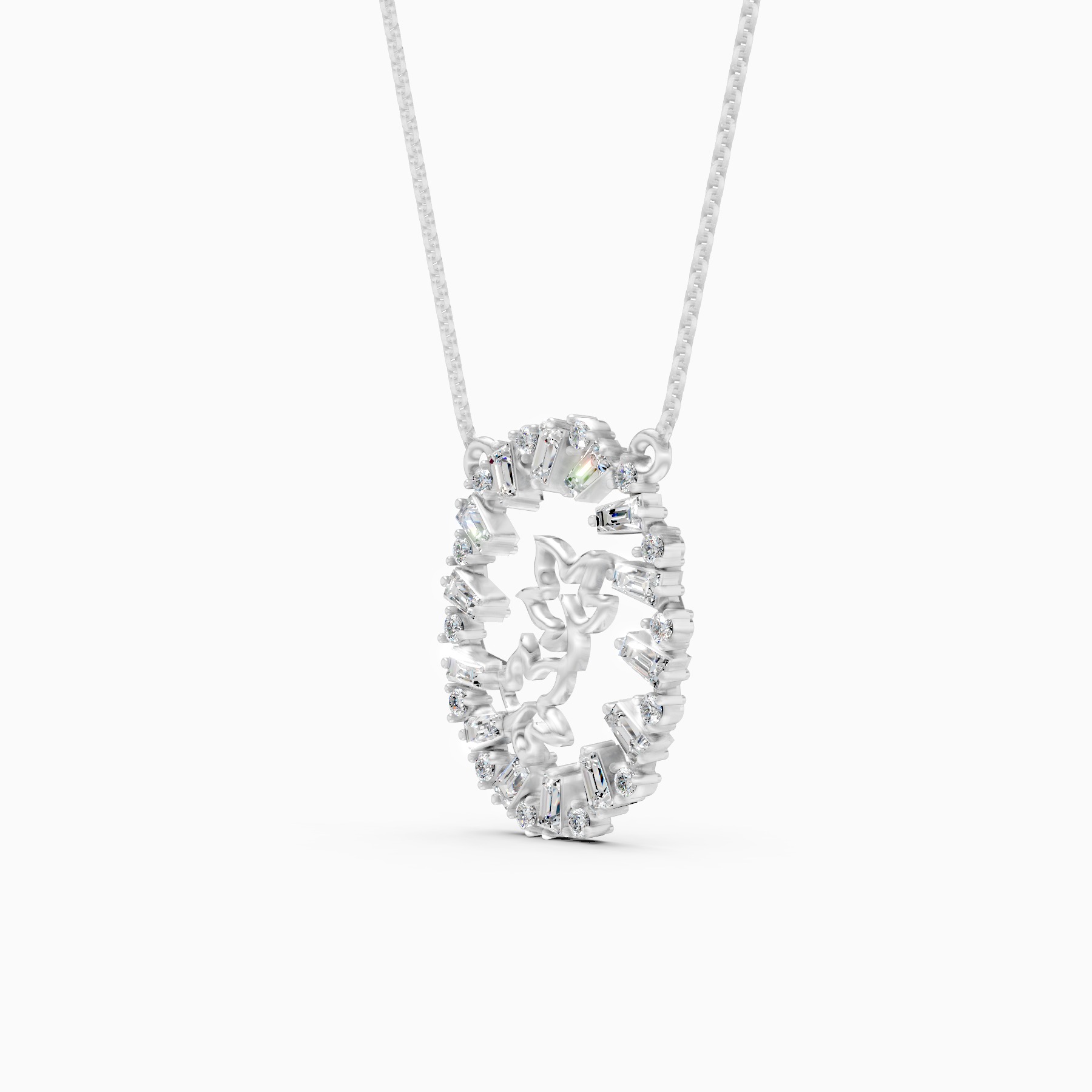 Floral Diamond Pendant Necklace